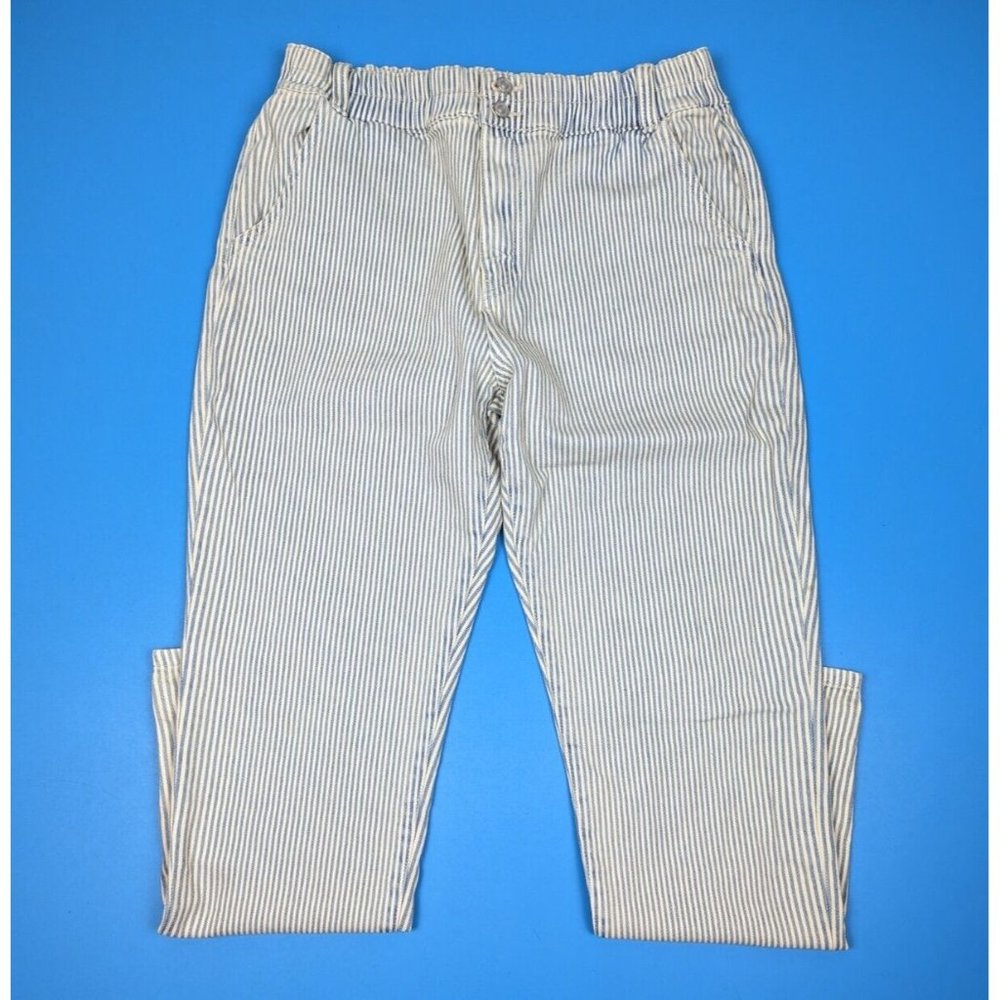 Kancan Tokyo Ultra High Rise Mom Jeans Striped Blue White Size 11/29